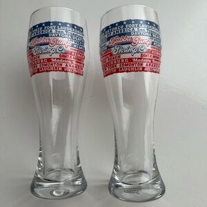 2 Bubba Gump Shrimp Co. Run Across America All Cities Pilsner Beer Glasses 8.5”